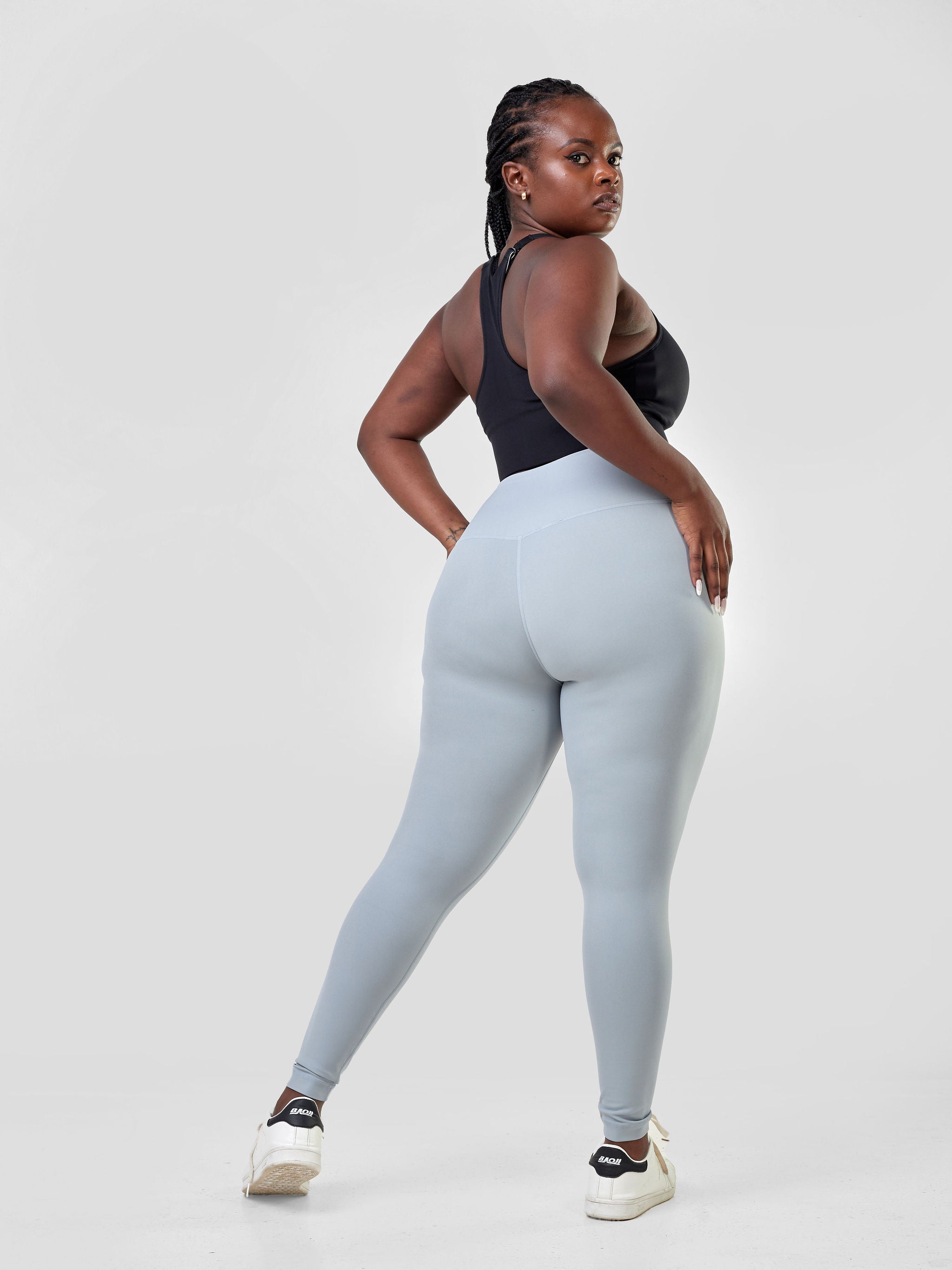 Ava Fitness Bella Workout Leggings - Light Grey