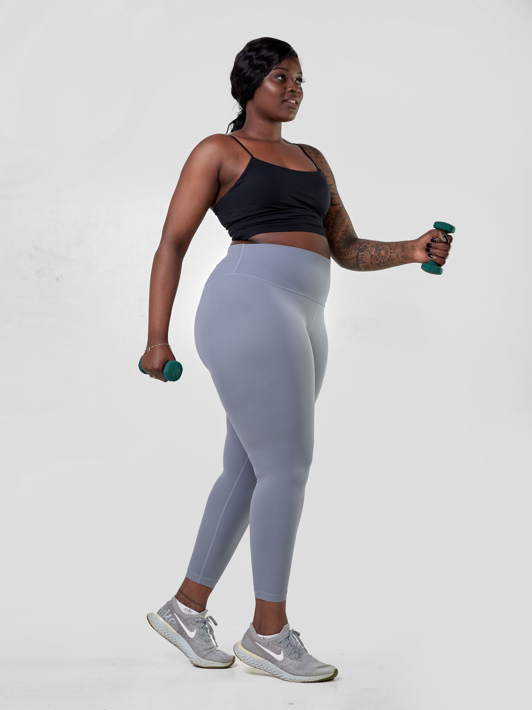 Ava Fitness Bella Workout Leggings - Grey Blue