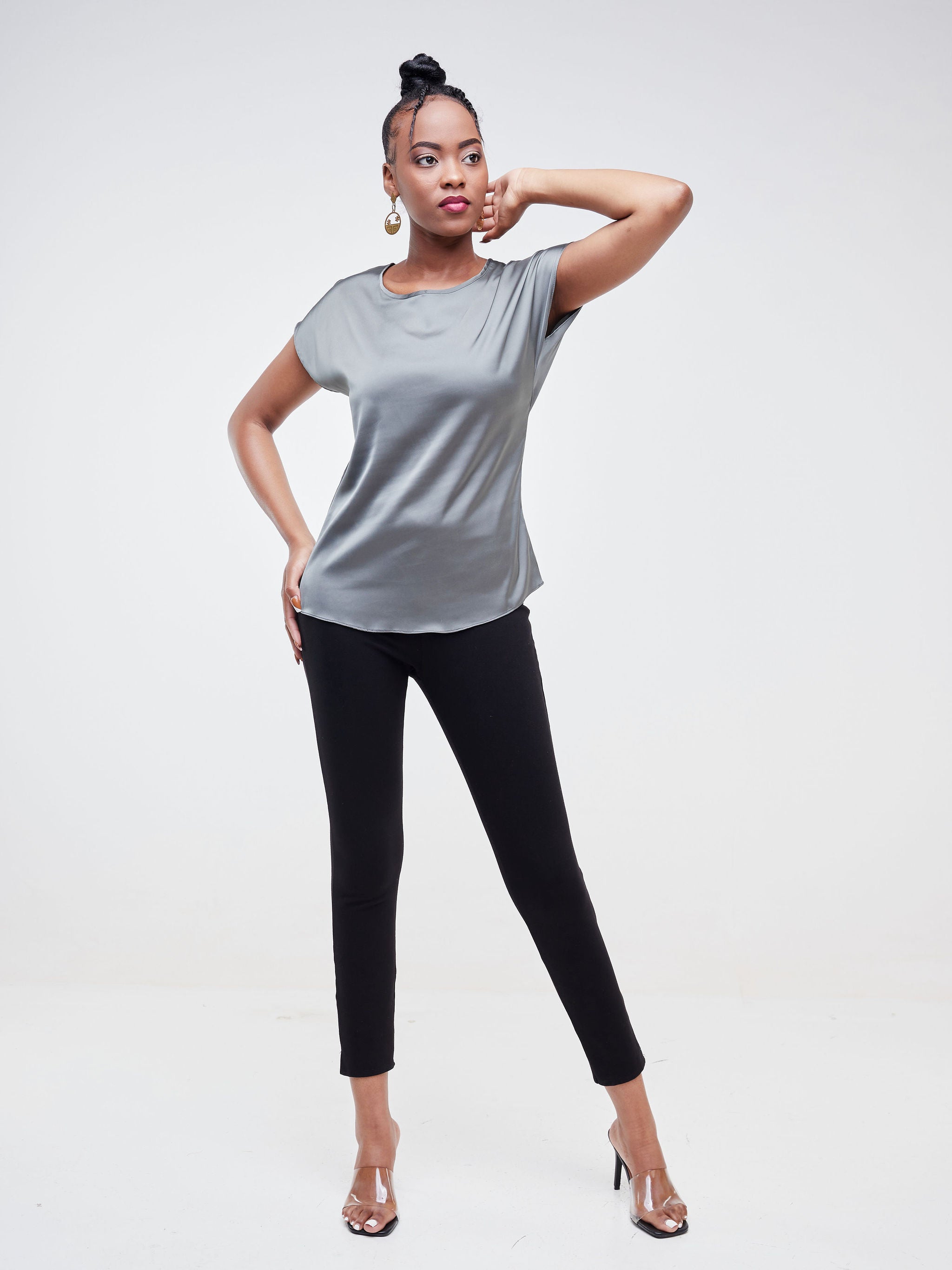Vivo Thando Drop Shoulder Top - Dark Grey