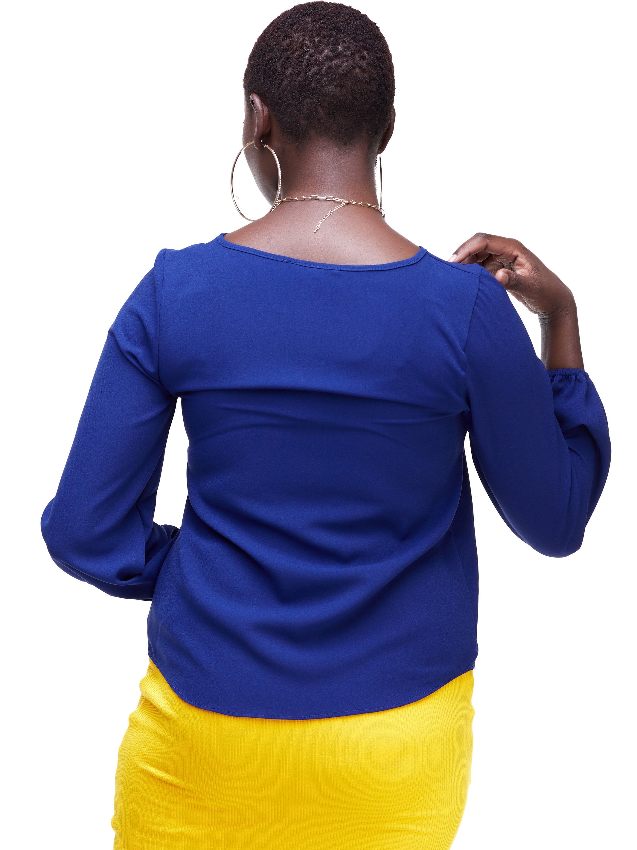 Vivo Basic Long Sleeved Bishop Top - Royal Blue