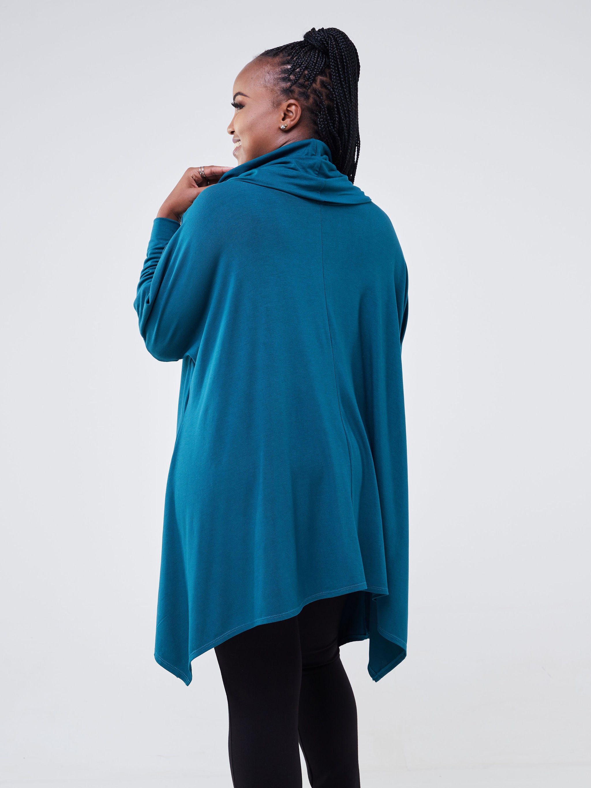 Vivo Basic Angela Cowl Loose Top - Teal