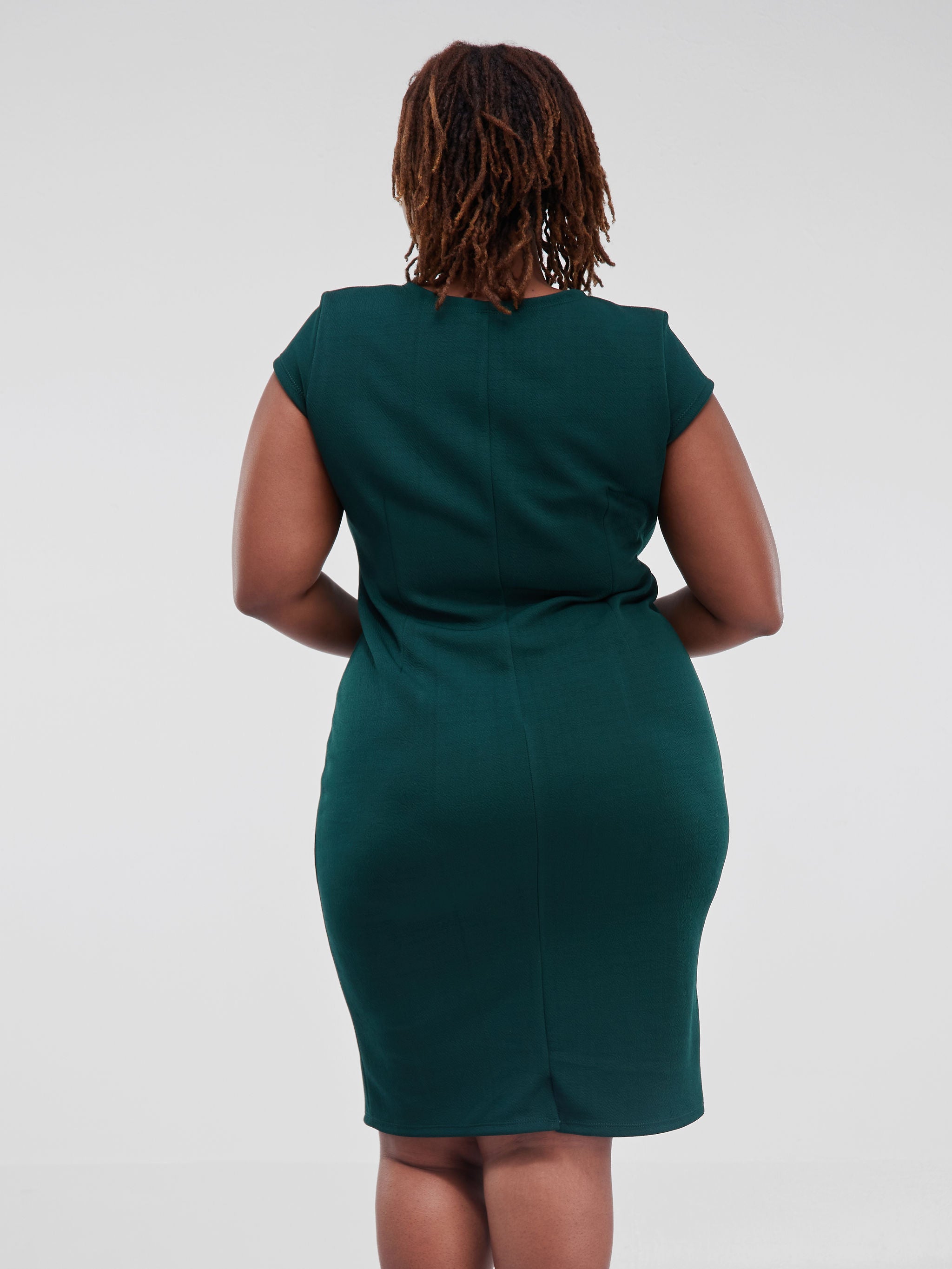 Vivo Hema Cap Sleeved Sheath Dress - Dark Green