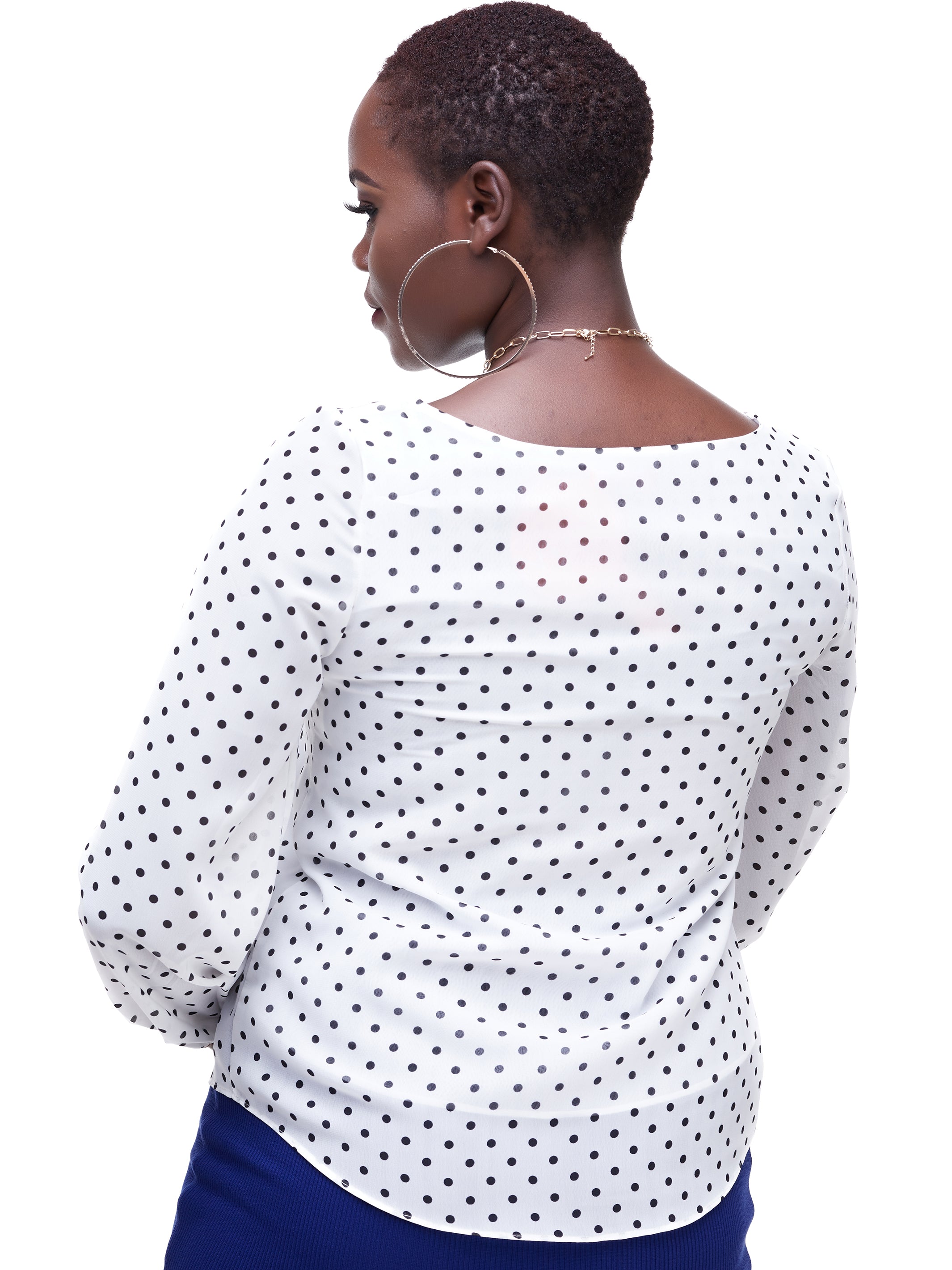 Vivo Basic Cory Top - White Polka