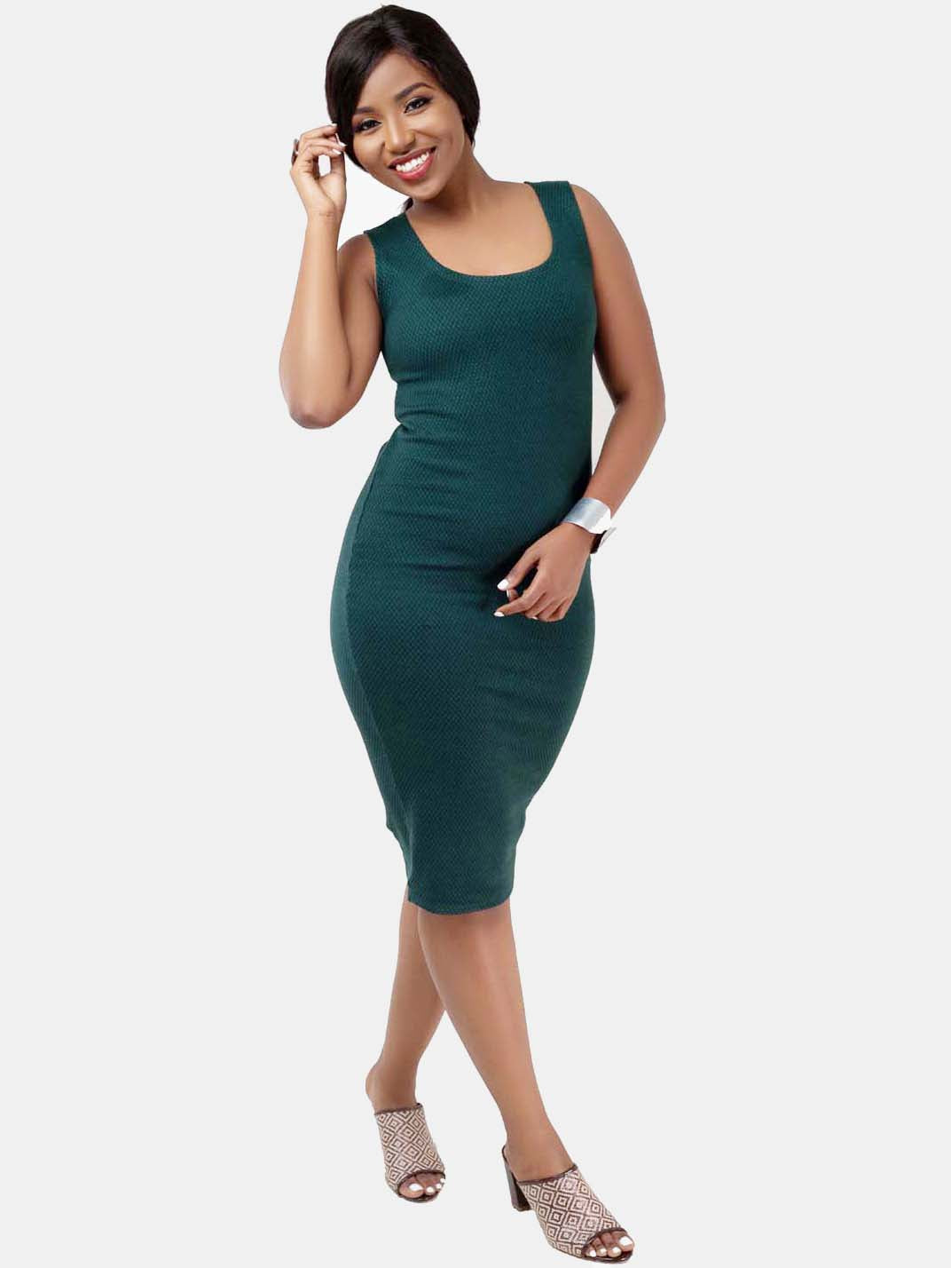 Vivo Roza Bodycon Dress - Green