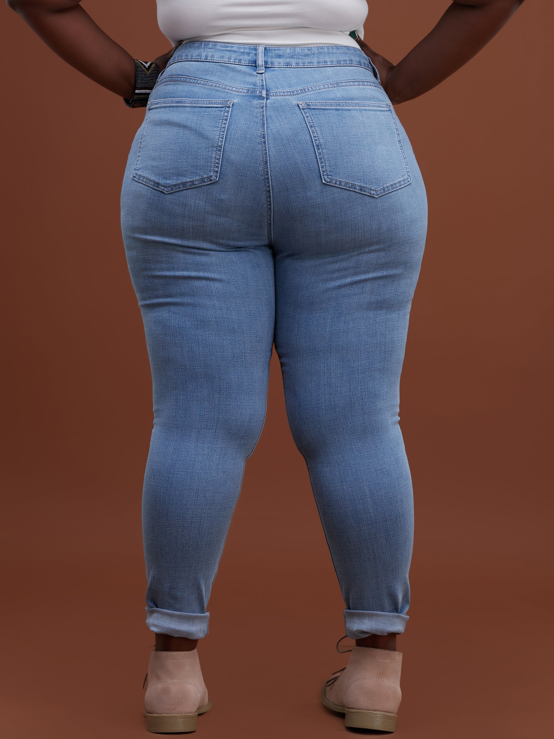 Safari Ladies Skinny Jeans - Light Blue