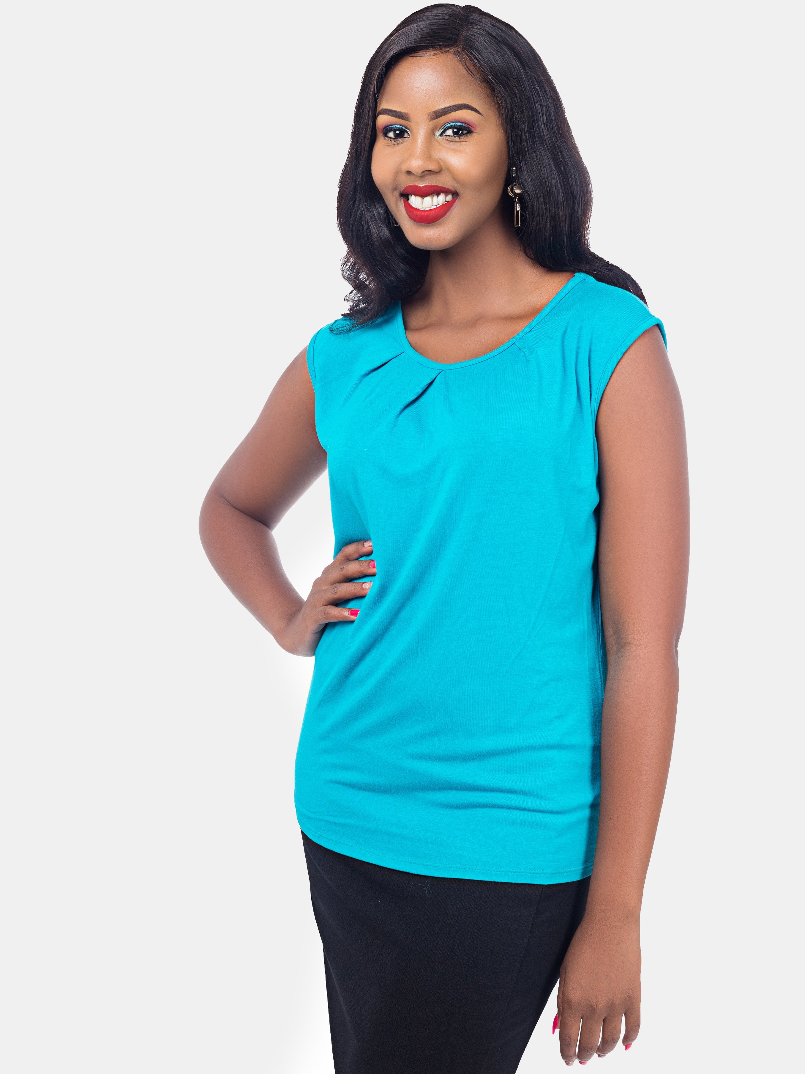 Vivo Lynn Top - Turquoise - Shop Zetu