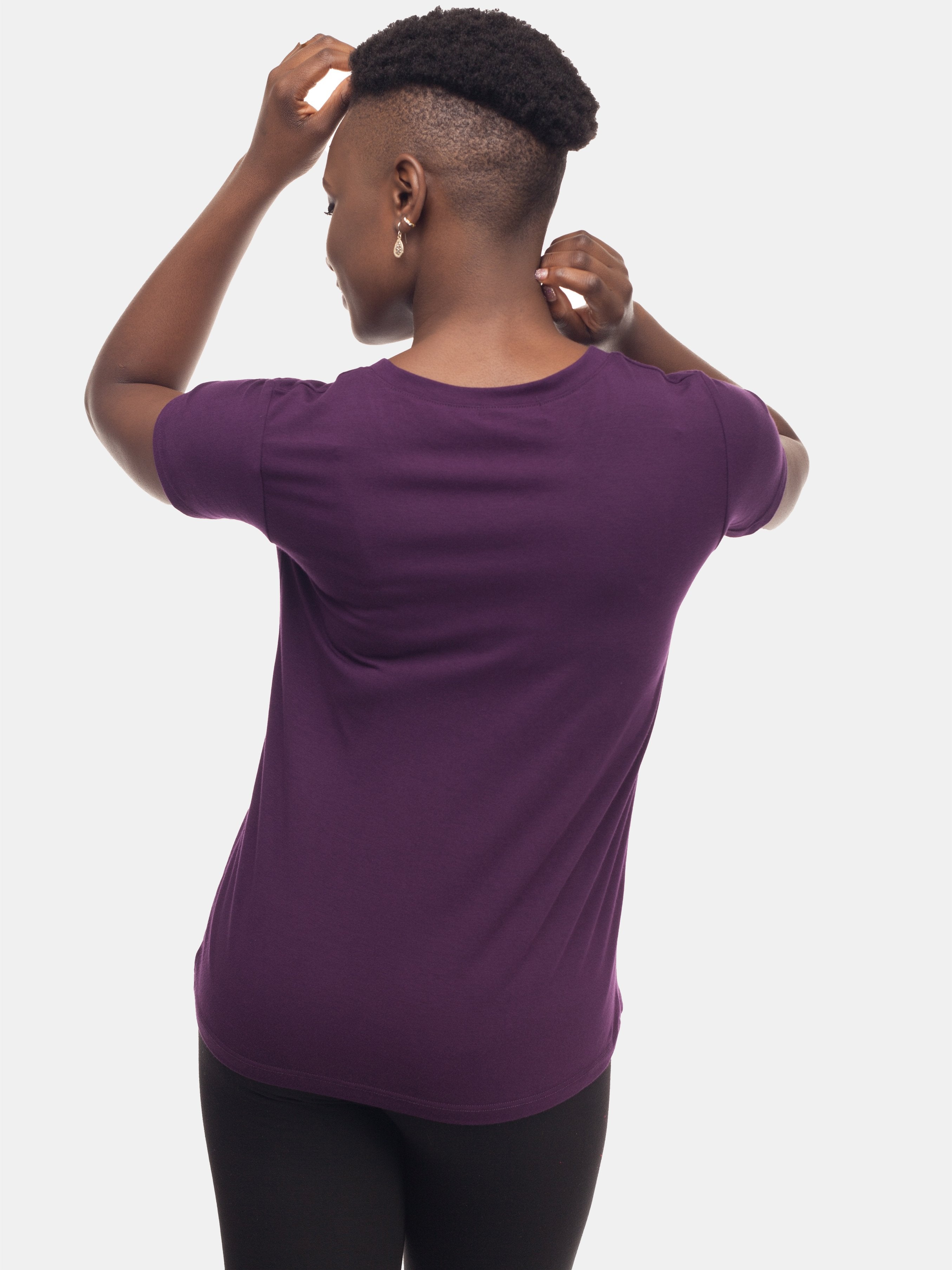 Vivo V-Neck T-Shirt- Dark Purple - Shop Zetu