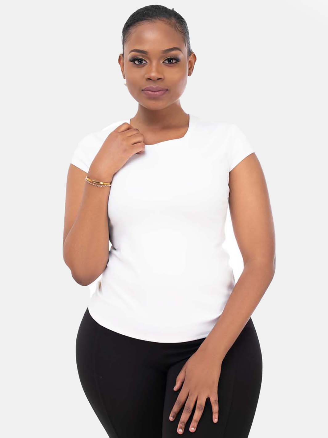 Vivo Basic Cap Sleeve Top - Off White