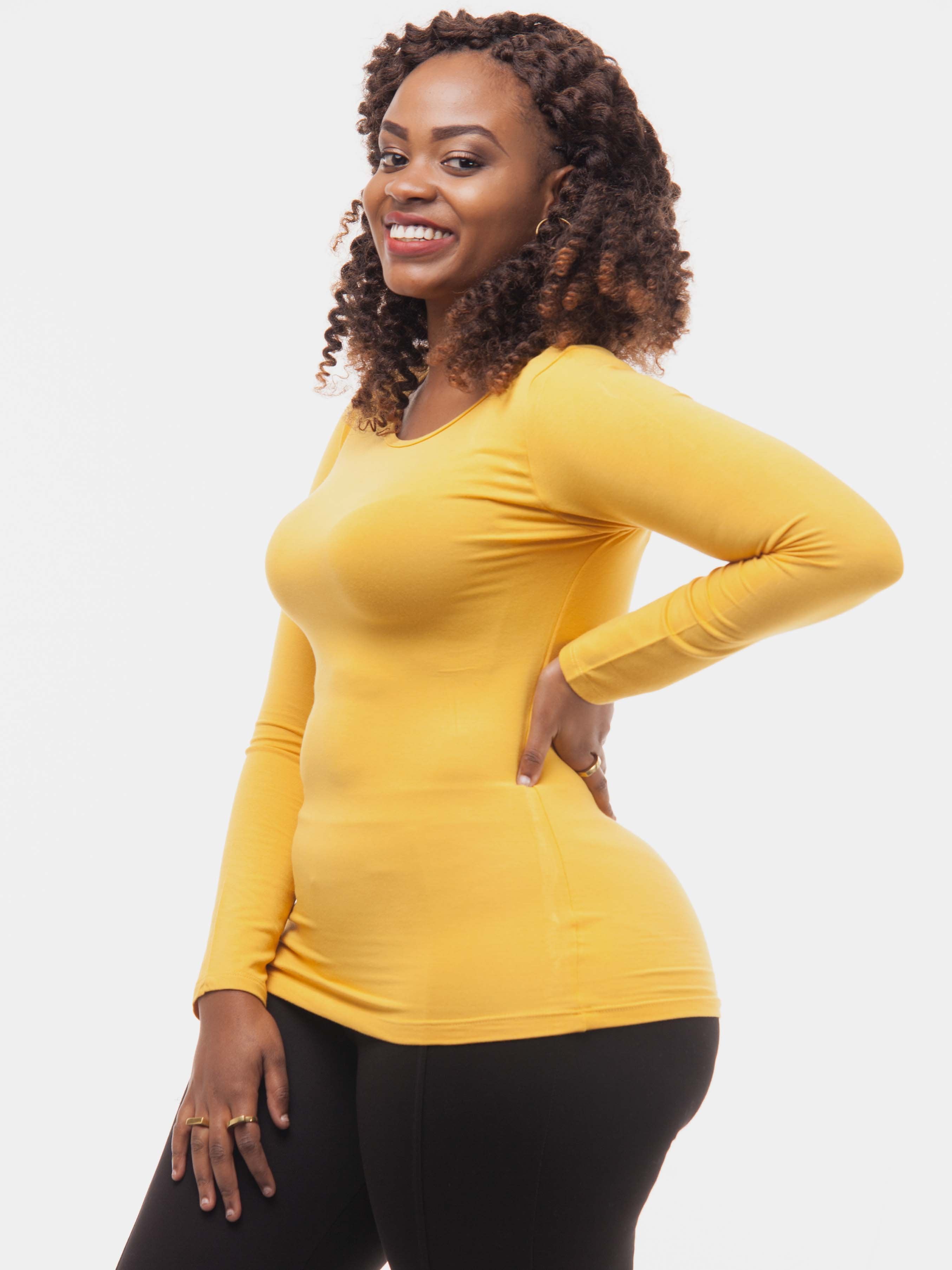 Vivo Basic Long Sleeved Top - Yellow - Shop Zetu