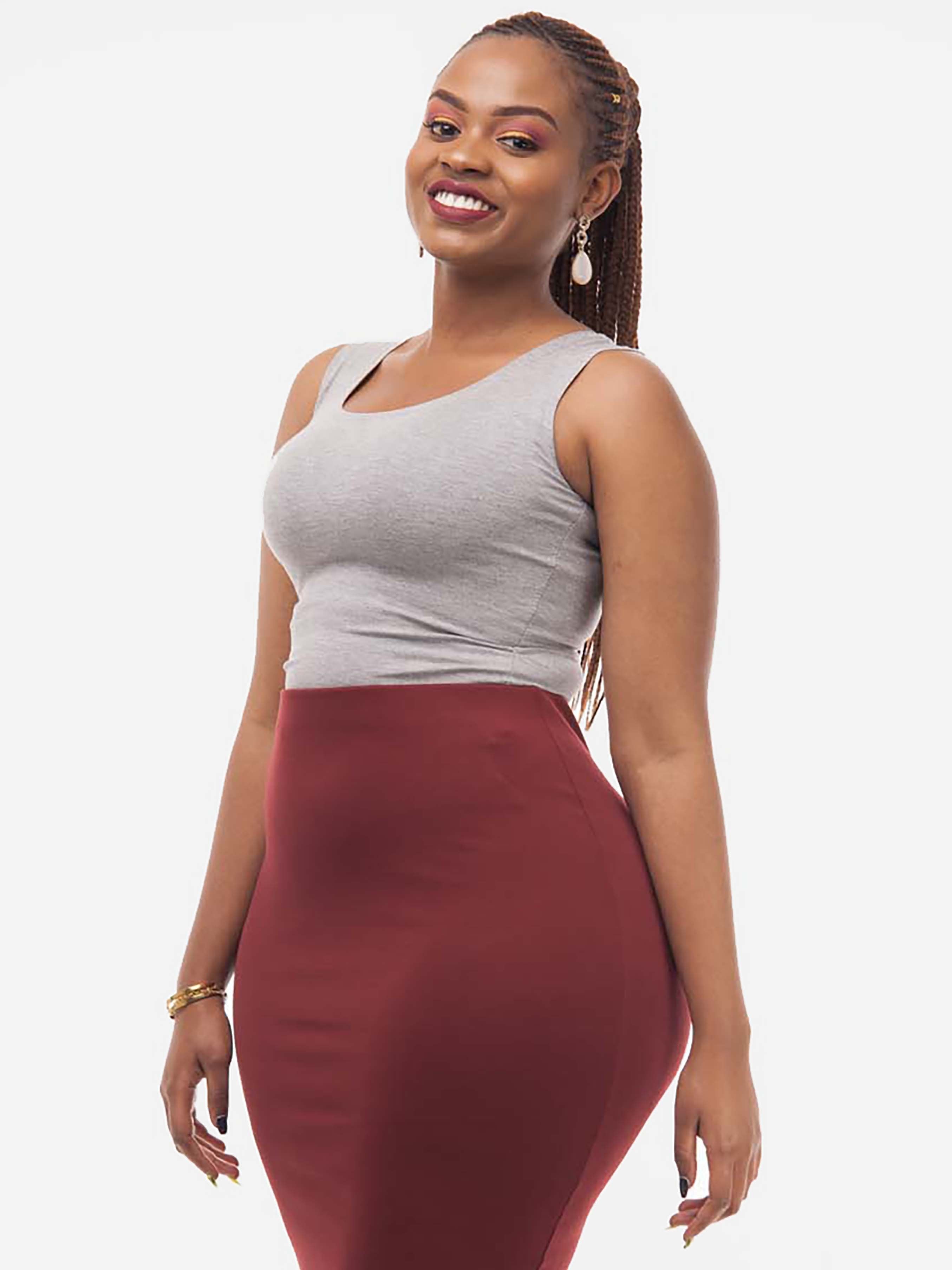 Vivo Basic Sleeveless Bodysuit - Grey - Shop Zetu