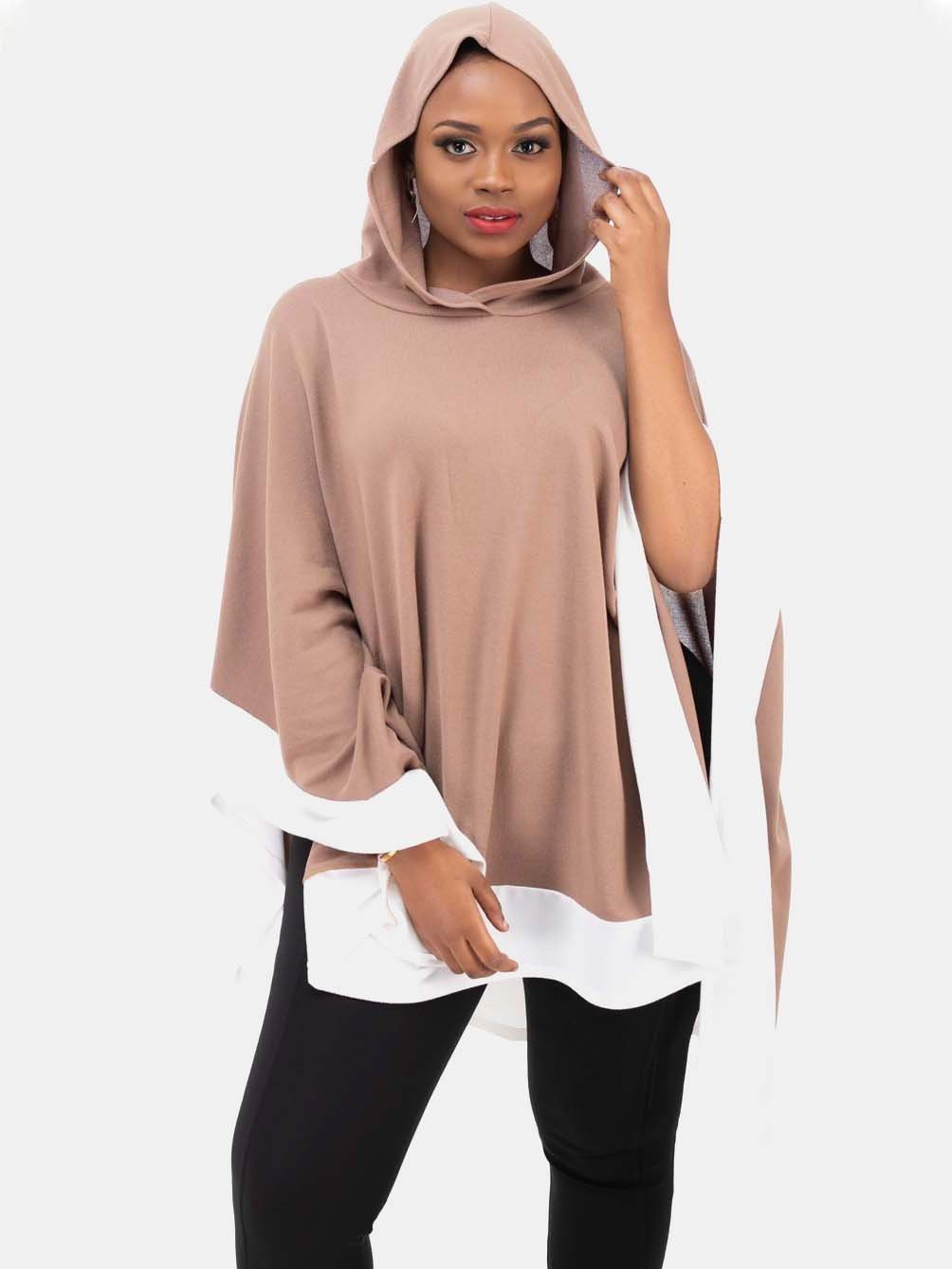 Vivo Dada Poncho, Taupe - Shop Zetu