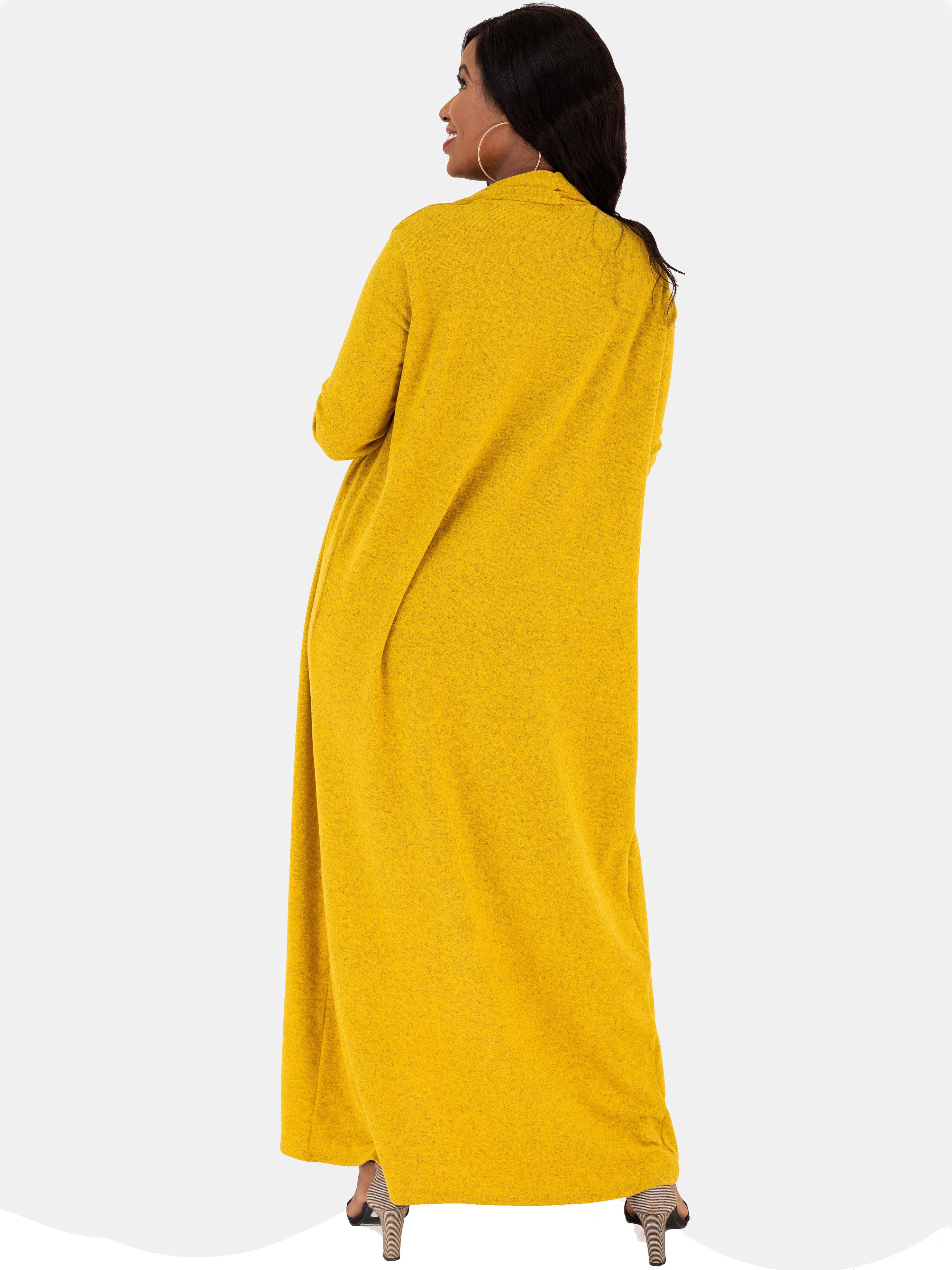 Vivo Basic Extra Long May Sweater - Mustard