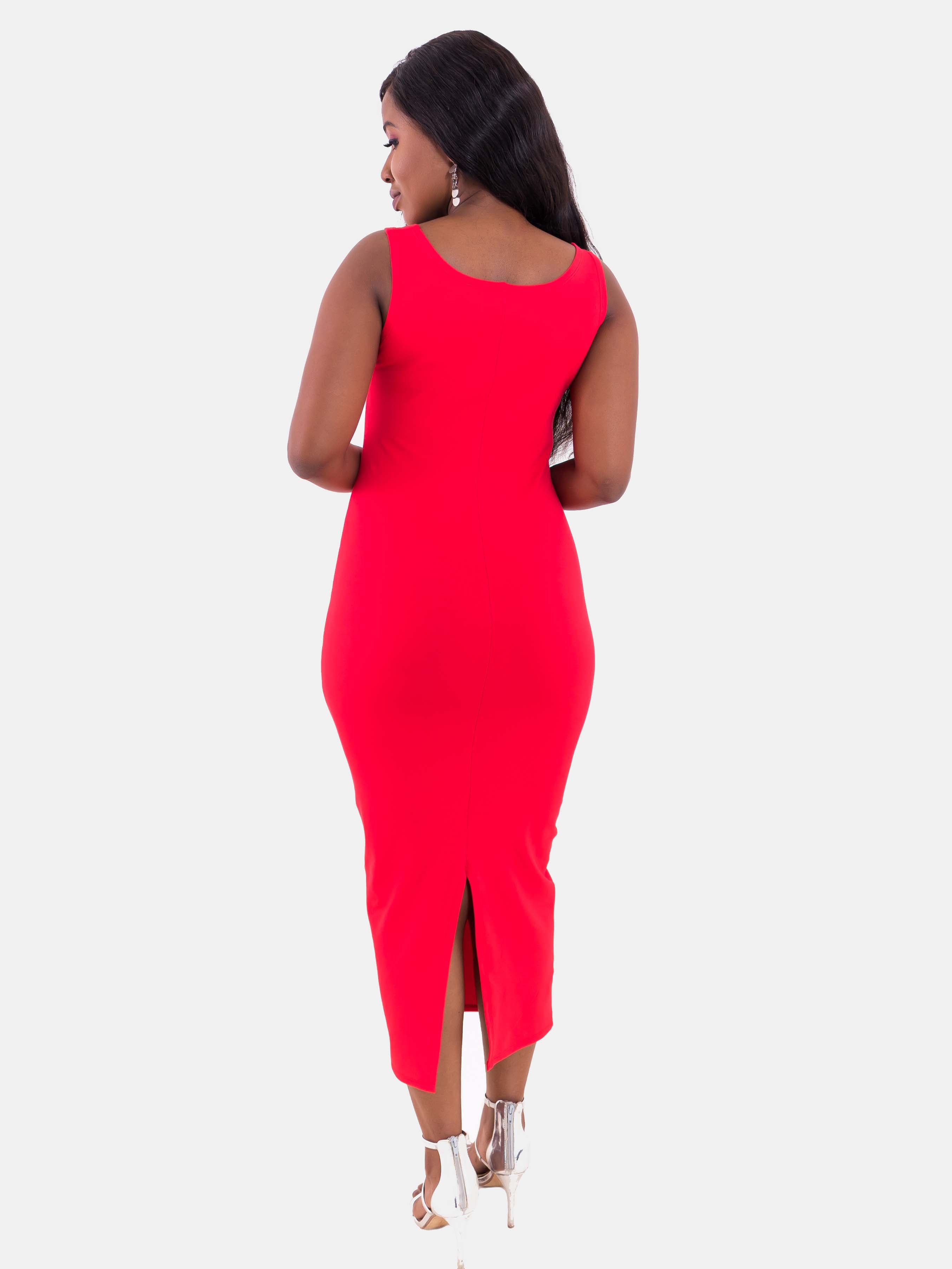 Vivo Basic Sleeveless Kim Bodycon - Red