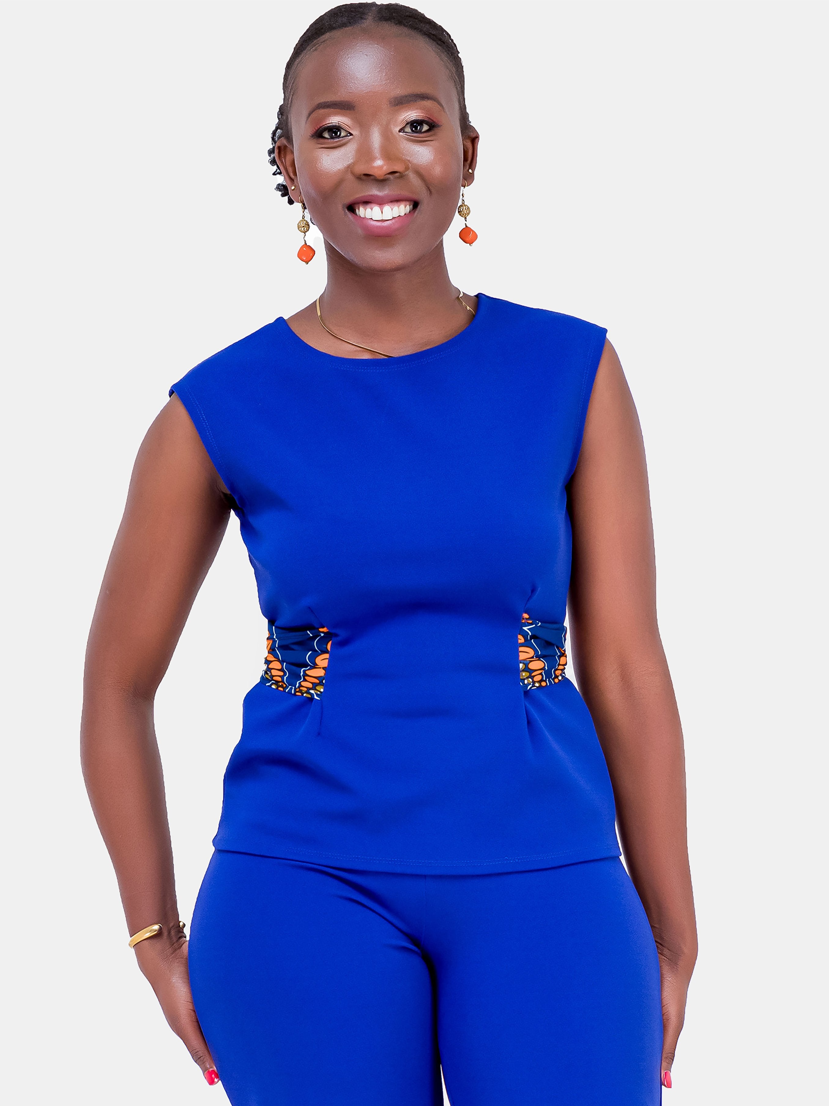 Vivo Mali Tie Top - Blue Print , Tops