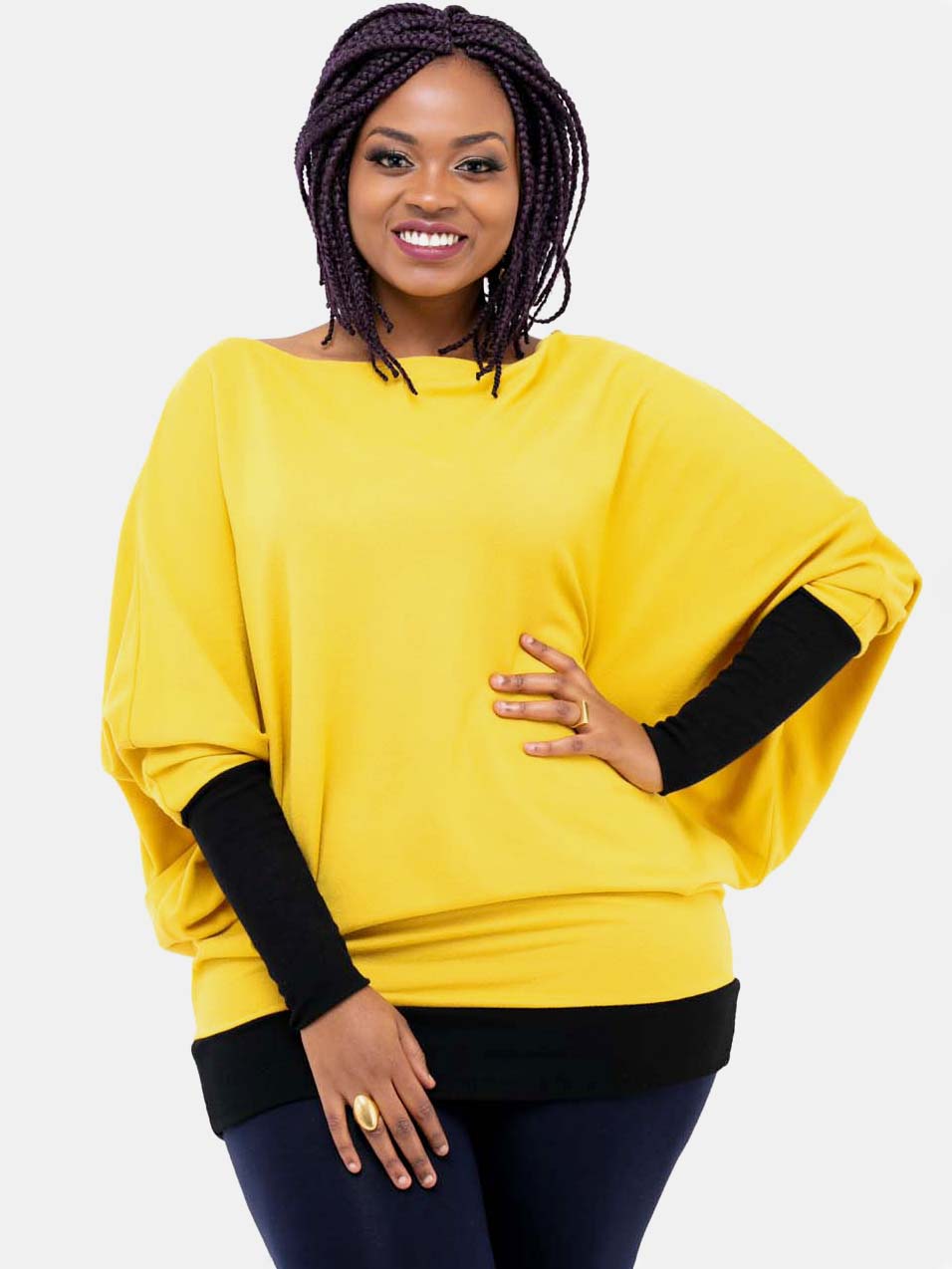 Vivo Tolani Dolman Sweater - Yellow