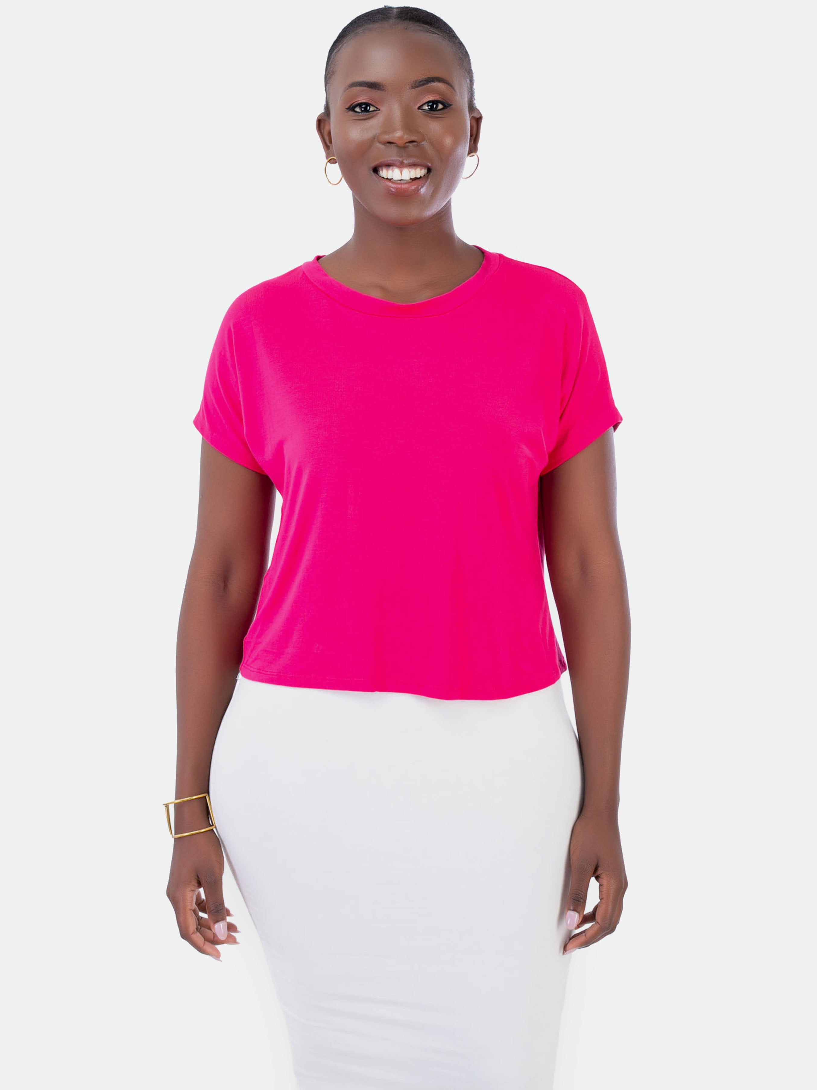 Vivo Crop Top - Fuschia